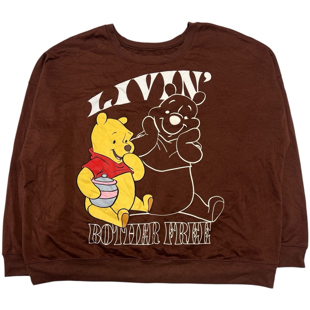 Disney Winnie The Pooh Bear Women's Sweatshirt Graphic 2XL Livin Bother Free